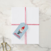Friendly Mushroom Gnome Santa Holiday Kerstmis Cadeaulabel (Met Touw)