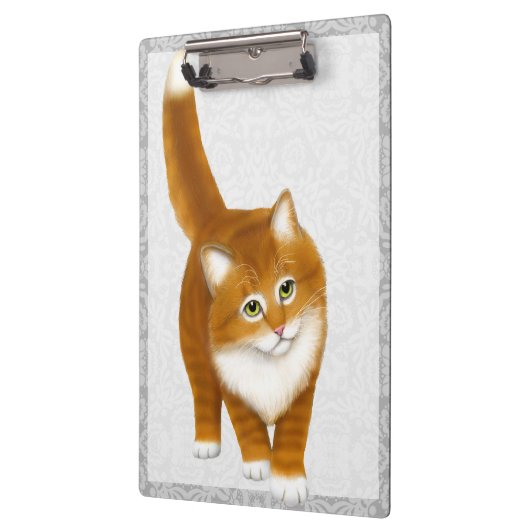 Friendly Oranje Ginger Tabby Kitten Klembord (Links)