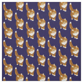 Friendly Oranje Tabby Cat Fabric Stof (Swatch)