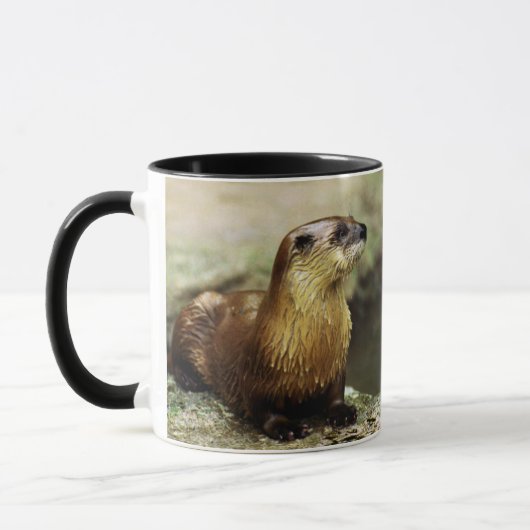 Friendly Otter en Funny Message personalize Mok (Links)