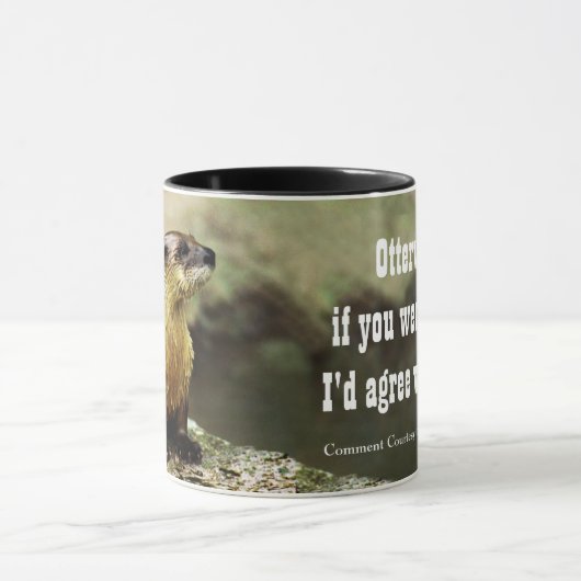 Friendly Otter en Funny Message personalize Mok (Midden)