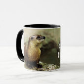 Friendly Otter en Funny Message personalize Mok (Voorkant links)