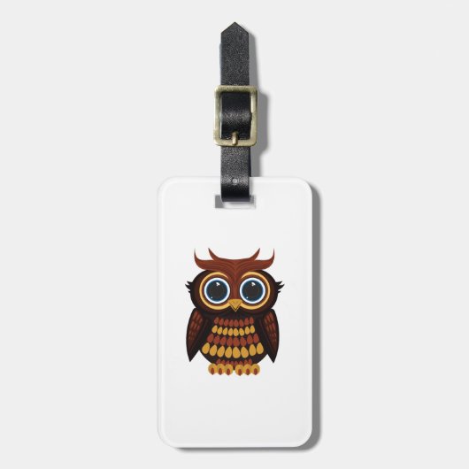 Friendly Owl Bagagelabel (Voorkant verticaal)