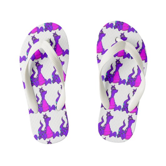 Friendly Paarse Dragon Kinder Teenslippers (Voetbed)