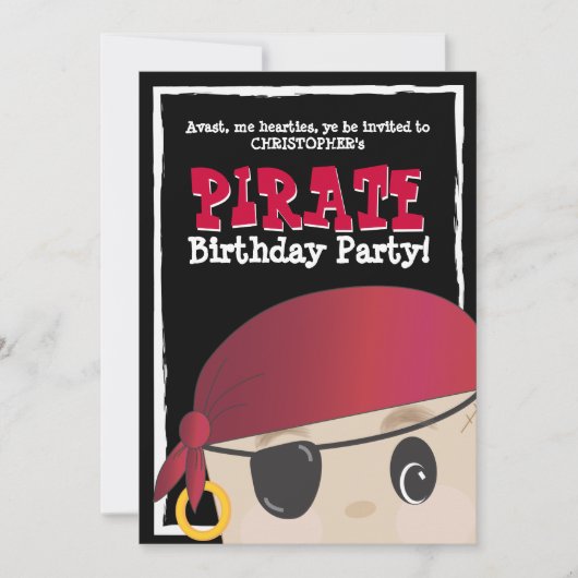 Friendly Pirate Birthday of Halloween Party Kaart (Voorkant)