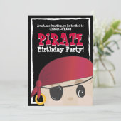 Friendly Pirate Birthday of Halloween Party Kaart (Staand voorkant)