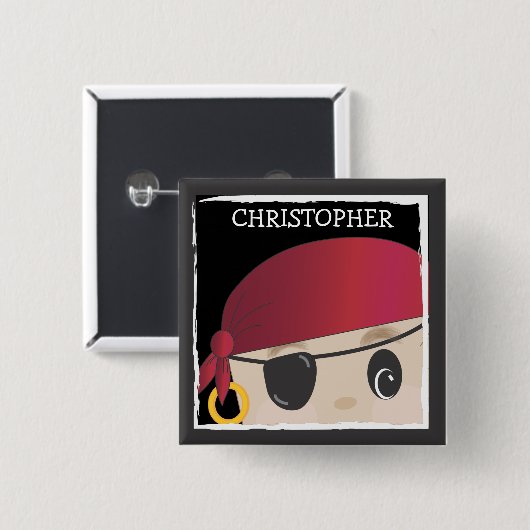 Friendly Pirate Boy Button (Voorkant /achterkant)