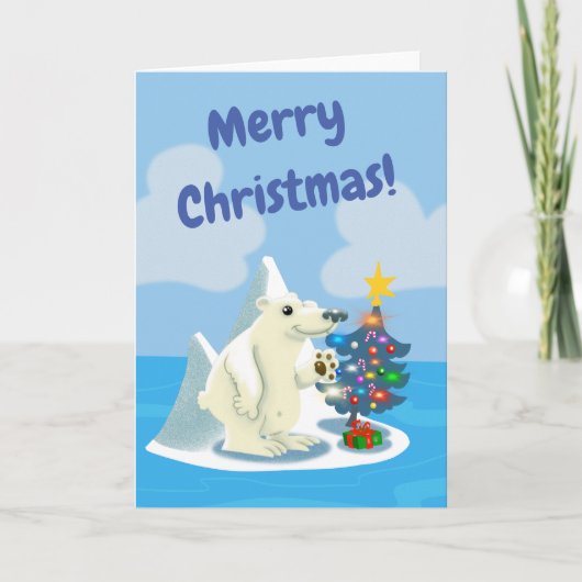 Friendly Polar Beer Feestdagen Kaart (Voorkant)