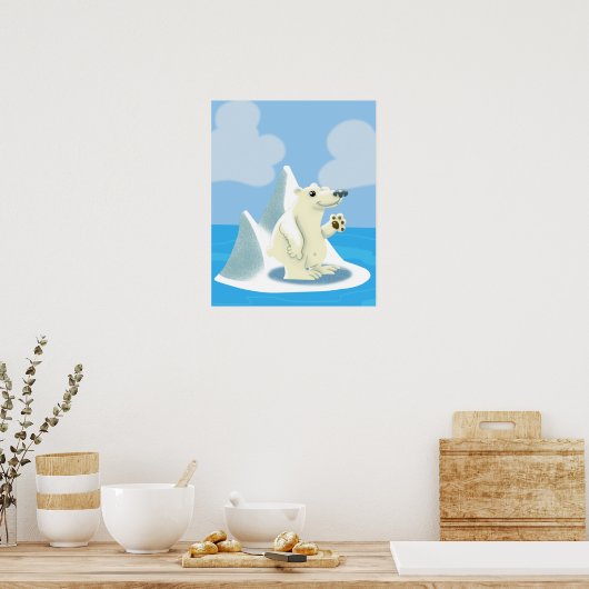 Friendly Polar Beer op een Poster van Iceberg (Keuken)