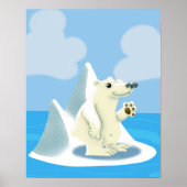 Friendly Polar Beer op een Poster van Iceberg (Voorkant)
