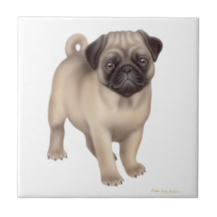 Friendly Pug Puppy Tile Tegeltje