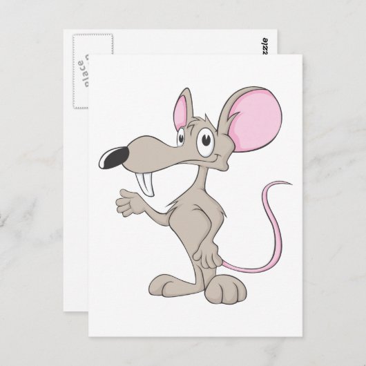 Friendly Rat Illustration Briefkaart (Voorkant / Achterkant)