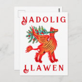 Friendly Red Dragon of Griffon, voeg jouw tekst to Briefkaart (Voorkant / Achterkant)