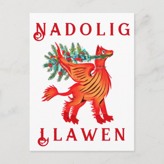 Friendly Red Dragon of Griffon, voeg jouw tekst to Briefkaart (Voorkant)