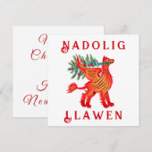 Friendly Red Dragon of Griffon, voeg jouw tekst to Notitiekaartje (Voorkant / Achterkant)