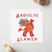 Friendly Red Dragon of Griffon, voeg jouw tekst to Notitiekaartje (Voorkant / Achterkant in situ)