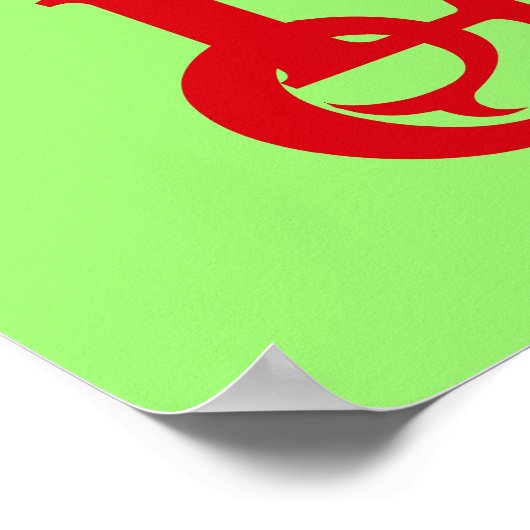 Friendly Red Dragon of Griffon, voeg jouw tekst to Poster (Hoek)