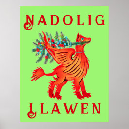 Friendly Red Dragon of Griffon, voeg jouw tekst to Poster