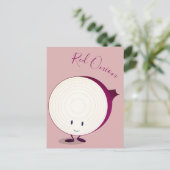 Friendly Red Onion Cartoon Character | BRIEFKAART (Staand voorkant)
