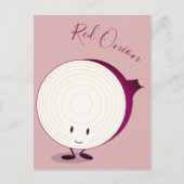 Friendly Red Onion Cartoon Character | BRIEFKAART (Voorkant)