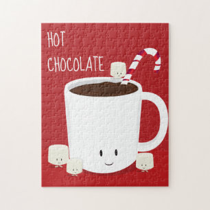 Friendly Red White Hot Chocolate Marshmallows Legpuzzel