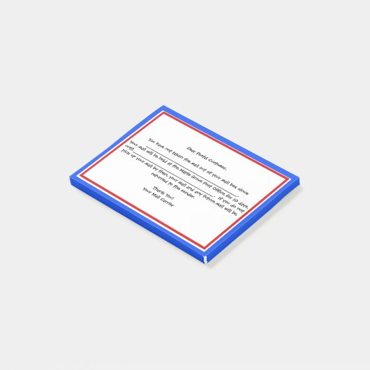 "Friendly Reminder" voor postbedrijven Post-it® Notes (Schuin)