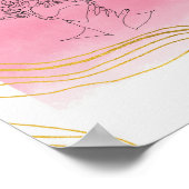 Friendly Reminder Waterverf & Line Art Hot Pink Poster (Hoek)