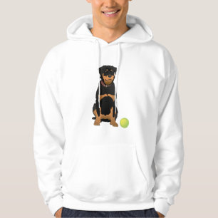 Friendly Rottweiler met Green Ball Hoodie