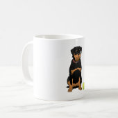 Friendly Rottweiler met Green Ball Koffiemok (Voorkant links)