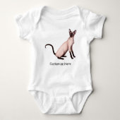 Friendly Siamese Cat  Baby One PC Romper (Voorkant)