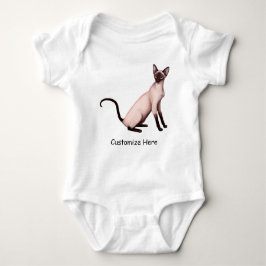 Friendly Siamese Cat  Baby One PC Romper
