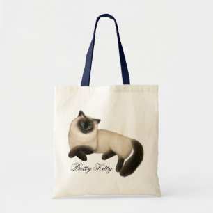 Friendly Siamese Cat Canvas tas