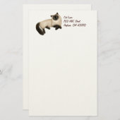Friendly Siamese Cat  Stationery Briefpapier (Voorkant / Achterkant)
