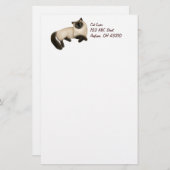Friendly Siamese Cat  Stationery Briefpapier (Voorkant / Achterkant)