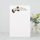 Friendly Siamese Cat  Stationery Briefpapier (Staand voorkant)