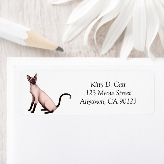 Friendly Siamese kat Label (Insitu)