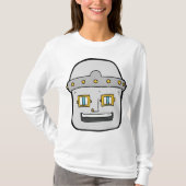 Friendly Silver Robot Head T-shirt (Voorkant)