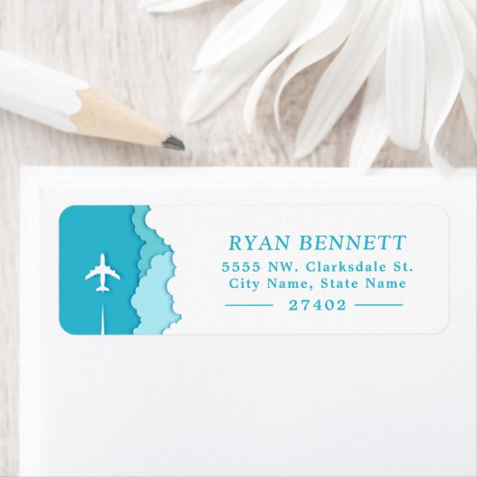 Friendly Skies | Aangepast adres Etiket (Insitu)