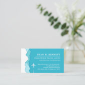 Friendly Skies | Reisagent Turquoise Style Visitekaartje (Staand voorkant)