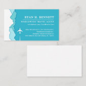 Friendly Skies | Reisagent Turquoise Style Visitekaartje (Voorkant / Achterkant)
