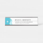 Friendly Skies | thema luchtvaartindustrie Bureau Naambordje (Voorkant)