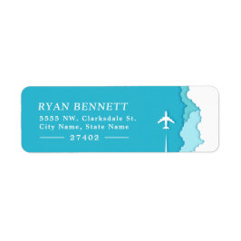 Friendly Skies | Turquoise Aangepast adres Etiket