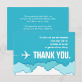 Friendly Skies | Ver Reiziger Dank u Bedankkaart (Voorkant / Achterkant)