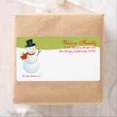 Friendly snewman noord-poolse groene lijnvaart etiket (Insitu)