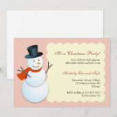 Friendly snewman noordpoolroze kerstfeest kaart (Voorkant / Achterkant)