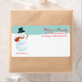 Friendly snewman North pole blue shipping Etiket (Insitu)