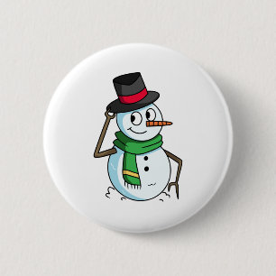 Friendly Snowman Ronde Button 5,7 Cm