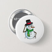 Friendly Snowman Ronde Button 5,7 Cm (Voorkant /achterkant)