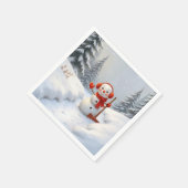 Friendly Snowman with a Red Shovel Servet (Hoek)