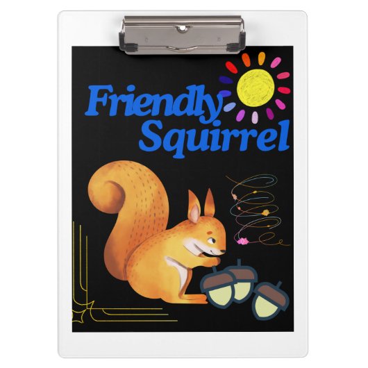 Friendly Squirrel verzamelt noten Klembord (Voorkant)